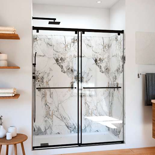 AquaMura Champagne Shower Wall 78 in x 36 in