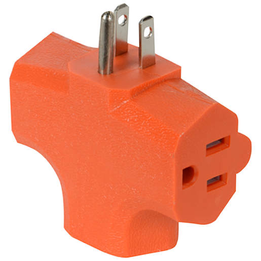 Multiprise murale orange à 3 prises