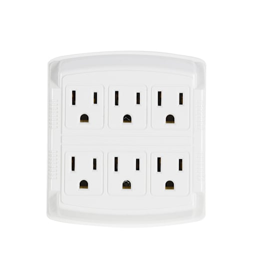 6-Outlet Wall Adapter White