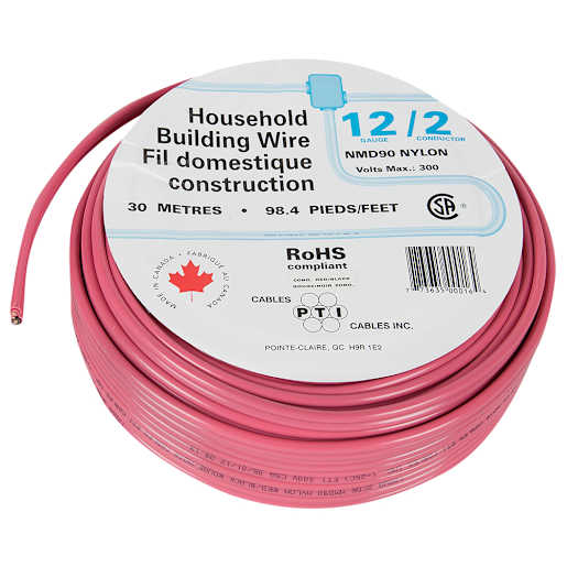 Interior Electrical Wire NMD-90, 12/2 Red 30 m