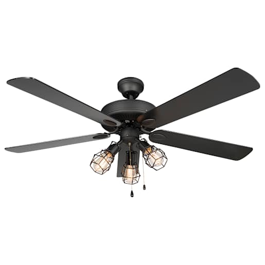 Ventilateur de plafond Retro noir 52 po