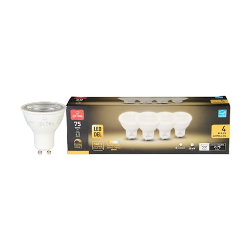 Ampoule-réflecteur DEL GU10, 6,5 W Pqt/4