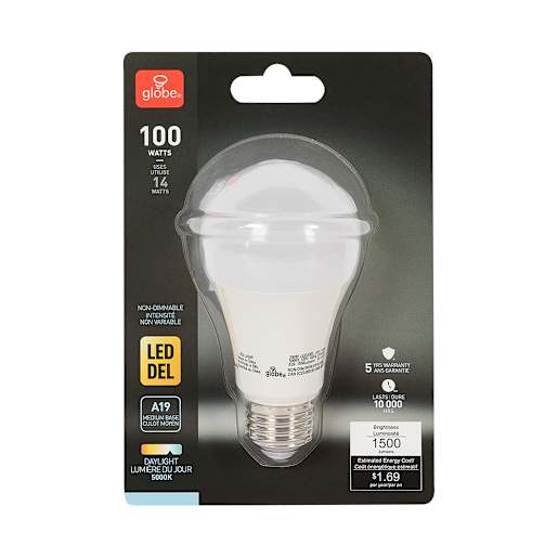 Ampoule DEL A19 blanc froid 14 W