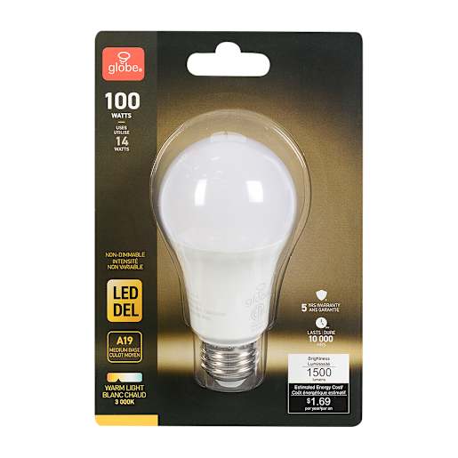 A19 LED Light Bulb Warm White 15 W
