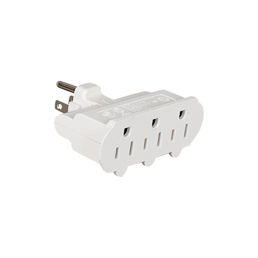 3-Outlet Wall swivel Adapter White
