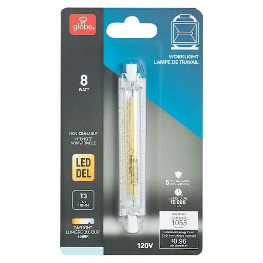 Ampoule DEL T3, 118 mm blanc froid 8 W