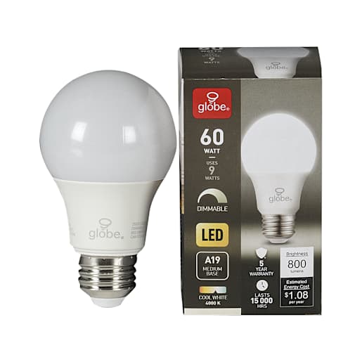 Ampoule DEL A19 blanc froid 9 W