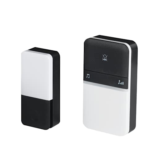 Wireless Plug-In Doorbell with Push Button Black and White