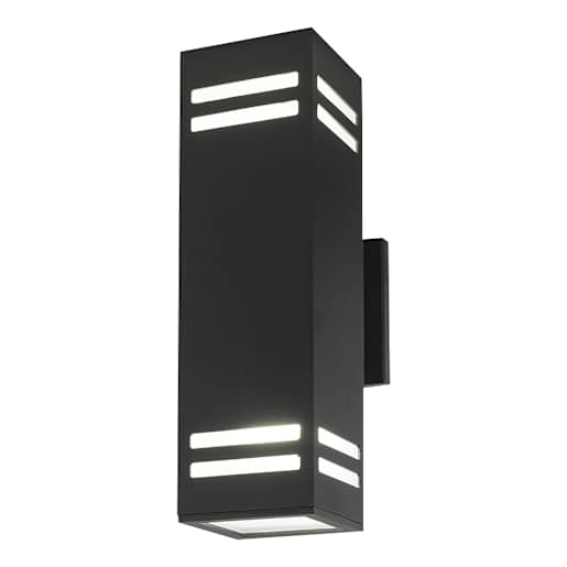VERTUO Fay 2-Light Outdoor Wall Mount Black