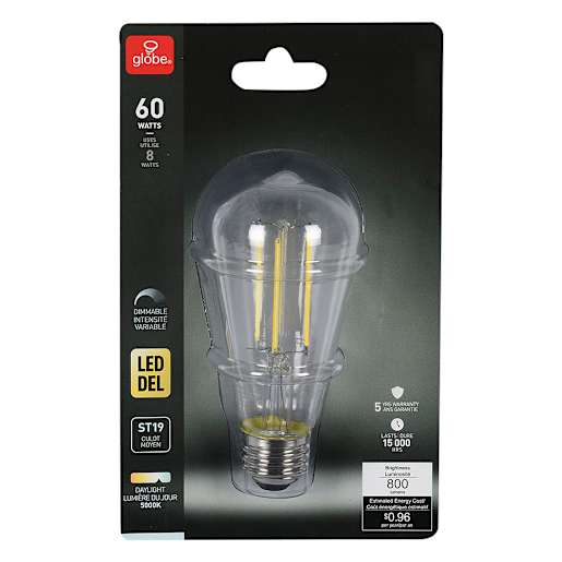 ST19 Daylight LED Light Bulb 8 W