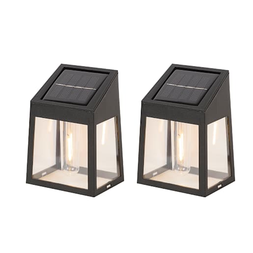 VERTUO Alex Solar Powered Wall Lights Pkg/2 Black