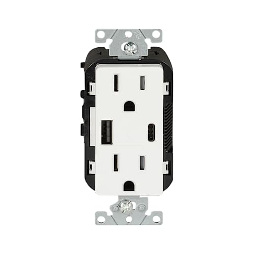 Prise de courant 15 A sécurisée Decora + 2 prise USB