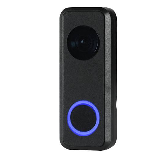 Illuminated Wireless Doorbell Push Button Decoy Camera Black