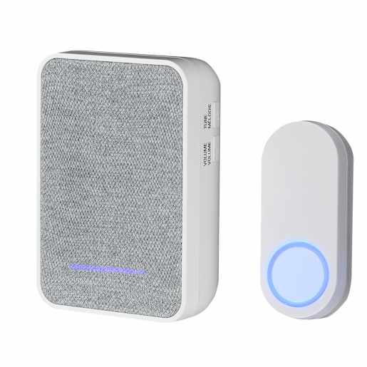 Wireless Doorbell with Push Button White