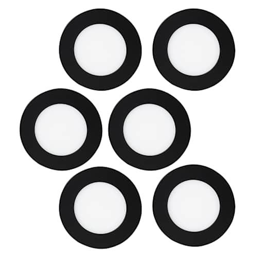 VERTUO Outdoor Ultrathin LED Recessed Lights 4 in Pkg/6 Black