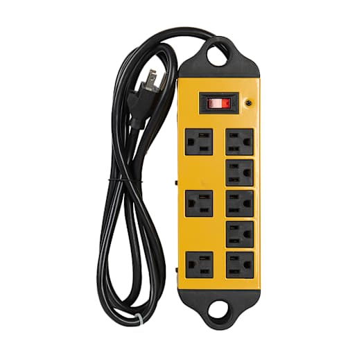 Barre d'alimentation jaune à 8 prises 6 pi