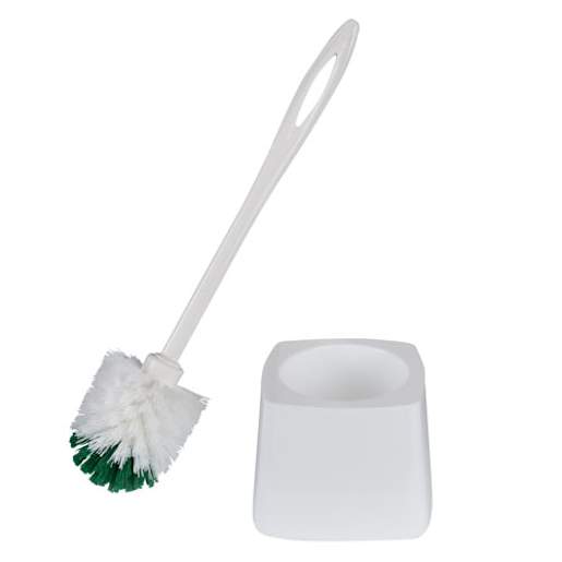 Toilet Brush with White Plastic Holder
