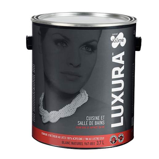 Peinture latex intérieur Luxura cuisines salles de bains blanc et couleurs 3,7 L