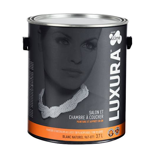 Peinture latex intérieur Luxura salons chambres à coucher blanc et couleurs 3,7 L