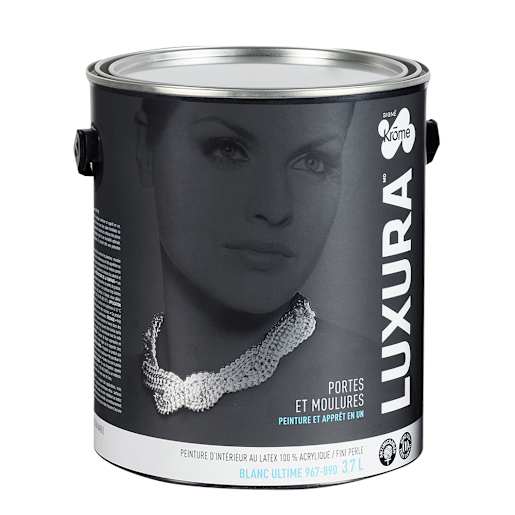 Peinture au latex d'intérieur Luxura Portes et moulures blanc ultime 3,7 L