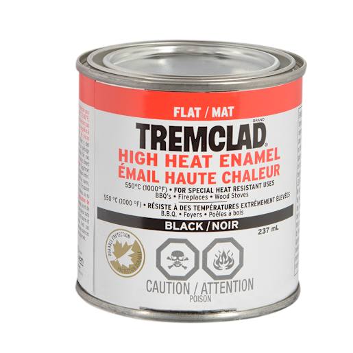 High Heat Anti-Rust Enamel , (Flat Black) 237 ml