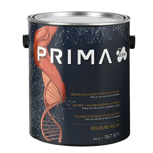 Peinture au latex d'intérieur Prima velours base 1 et couleurs 3,7 L