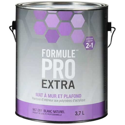 Peinture latex intérieur Formule Pro Extra mat blanc naturel et couleurs 3,7 L