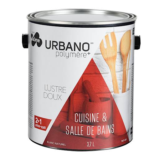 Peinture latex intérieur Urbano cuisine salle de bains blanc et couleurs 3,7 L