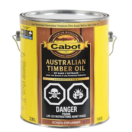 Fini pour le bois Australian Timber Oil acajou enflammé 3,78 L