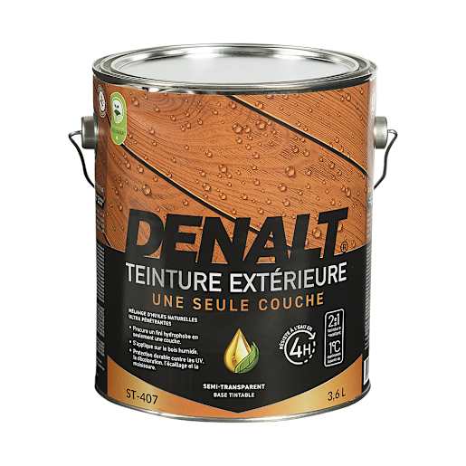 Teinture d'extérieur semi-transparente Denalt base teintable 3,78 L