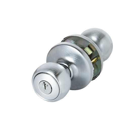 Fairfax Keyed Entry Door Knob Satin Chrome