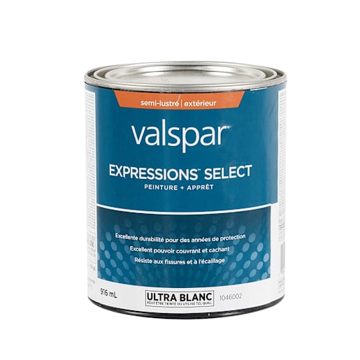 Expressions Select Semi-Gloss Exterior Acrylic Paint Ultra White & Colours 916 ml