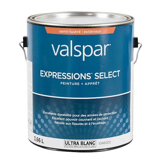 Peinture acrylique extérieur Expressions Select semi-lustré ultra blanc et couleurs 3,66 L