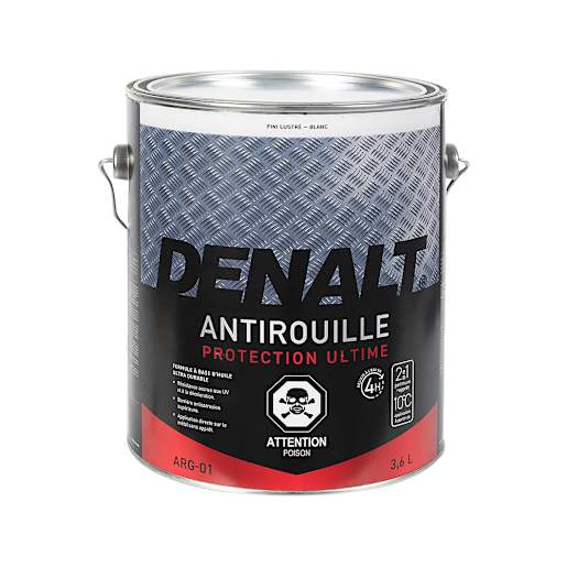 Peinture antirouille fini lustré blanc et couleurs 3,6 L