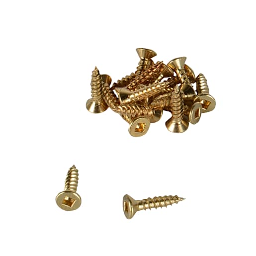 Flat Head Piano Hinges Screws 5/8 in. n° 6 Brass Pkg/18