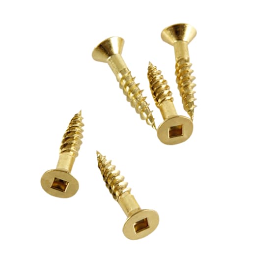 Brass Flat Head Wood Screws 1 in. n° 6 Pkg/6
