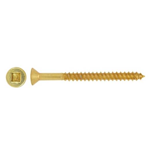Brass Flat Head Wood Screws 1 1/2 in. n° 8 Pkg/5