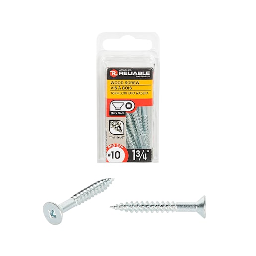Flat Head Wood Screws 1 3/4 in. n° 10 Pkg/10