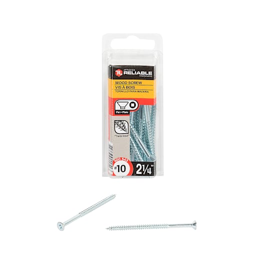 Flat Head Wood Screws 2 1/4 in. n° 10 Pkg/9