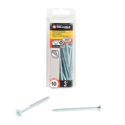 Flat Head Wood Screws 3 in. n° 10 Pkg/25