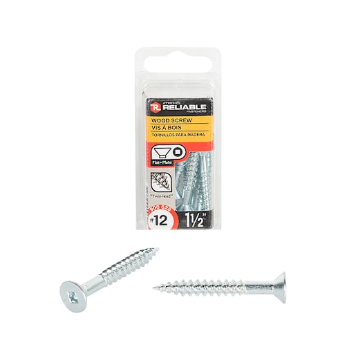 Flat Head Wood Screws 1 1/2 in. n° 10 Pkg/10