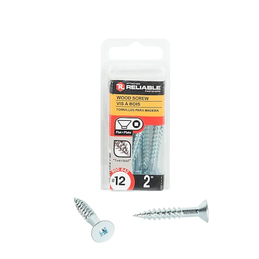 Flat Head Wood Screws 2 in. n° 12 Pkg/8