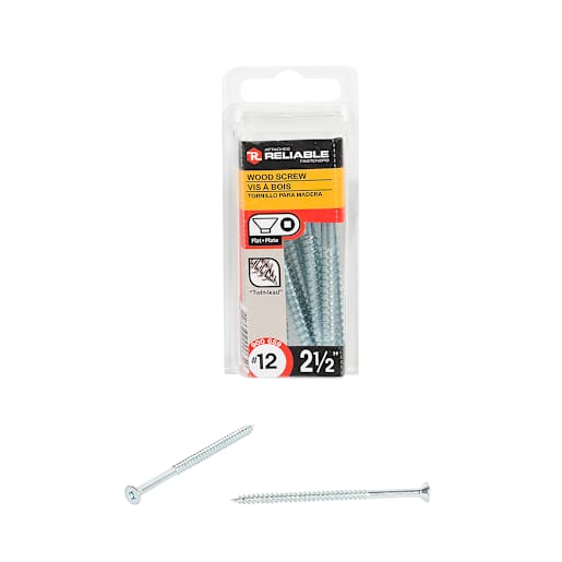 Flat Head Wood Screws 2 1/2 in. n° 12 Pkg/7