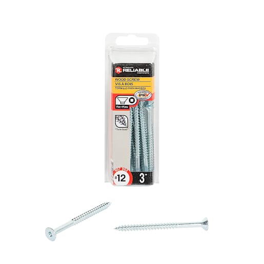 Flat Head Wood Screws 3 in. n° 12 Pkg/22