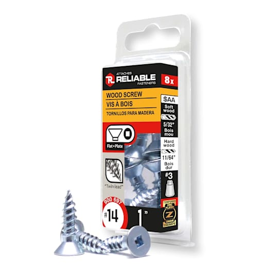 Flat Head Wood Screws 1 in. n° 14 Pkg/8