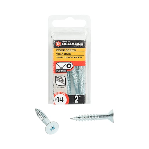 Flat Head Wood Screws 2 in. n° 14 Pkg/6