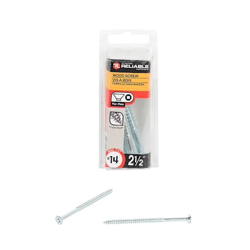 Flat Head Wood Screws 2 1/2 in. n° 14 Pkg/4