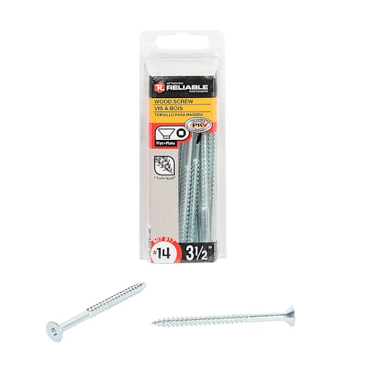 Flat Head Wood Screws 3 1/2 in. n° 14 Pkg/14