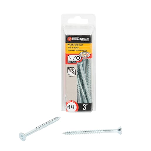 Flat Head Wood Screws 3 in. n° 14 Pkg/16
