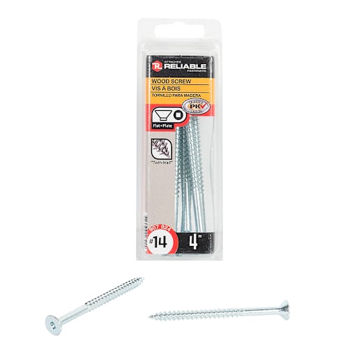 Flat Head Wood Screws 4 in. n° 14 Pkg/12